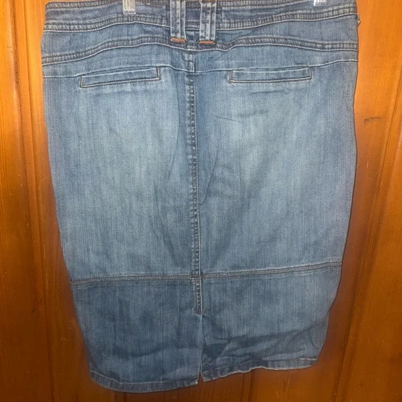 Candie's Blue Denim Skirt with Zipper Accent - Picture 2 of 3
